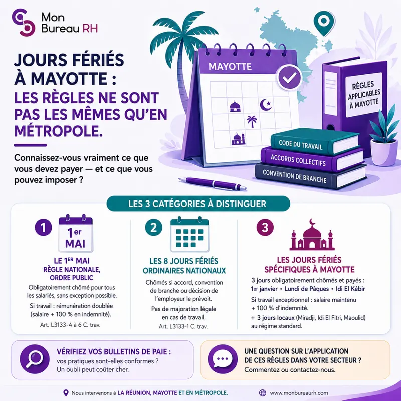 Jours fériés à Mayotte : préparer les plannings et la paie